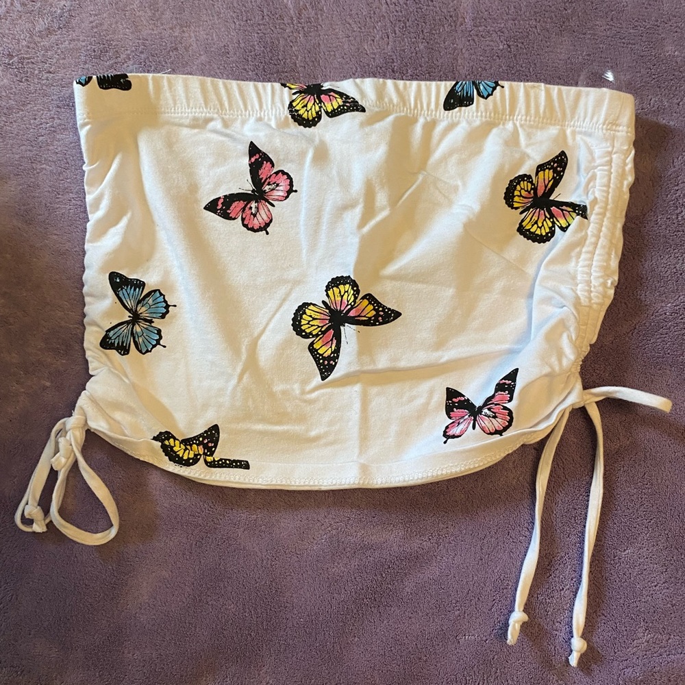 Butterfly cropped tube top